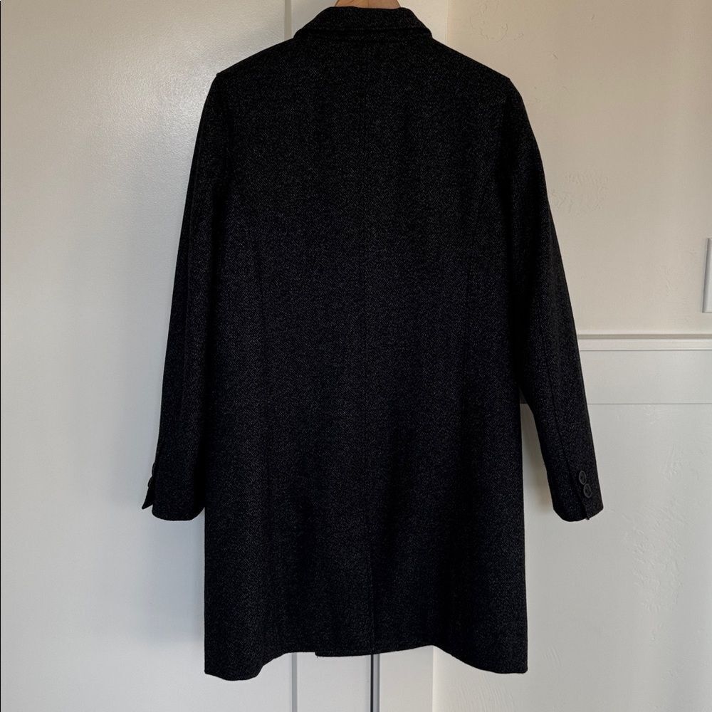 Banana Republic Charcoal Trench Coat Wool Blend Winter Classic Warm Size Reg M - Picture 2 of 14